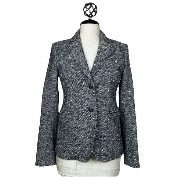 Theory Womens Blazer Jacket 6 Wool Alpaca Academia Gray Speckled Textured Zaylin - Picture 1 of 16